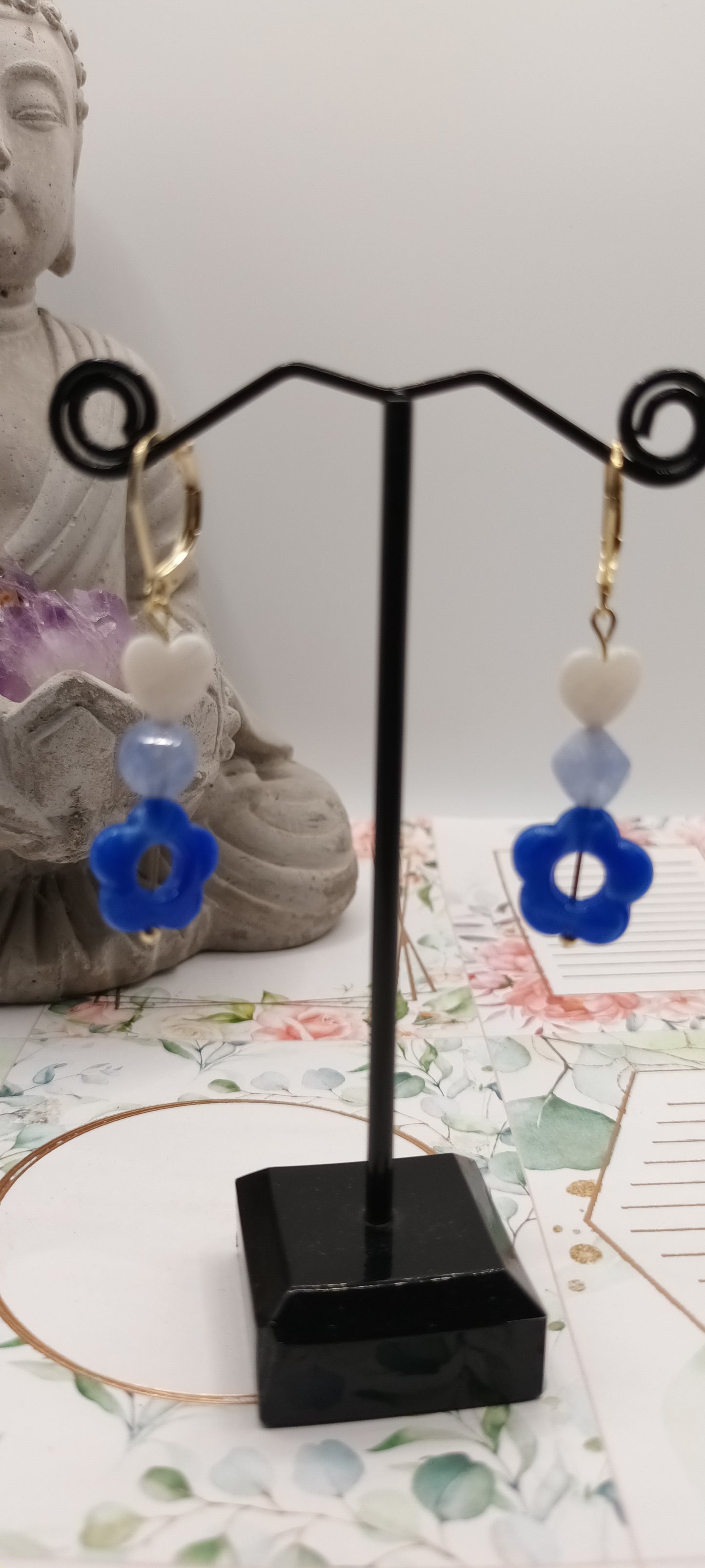 Boucles d'oreilles en pierre précieuse naturel de toumaline