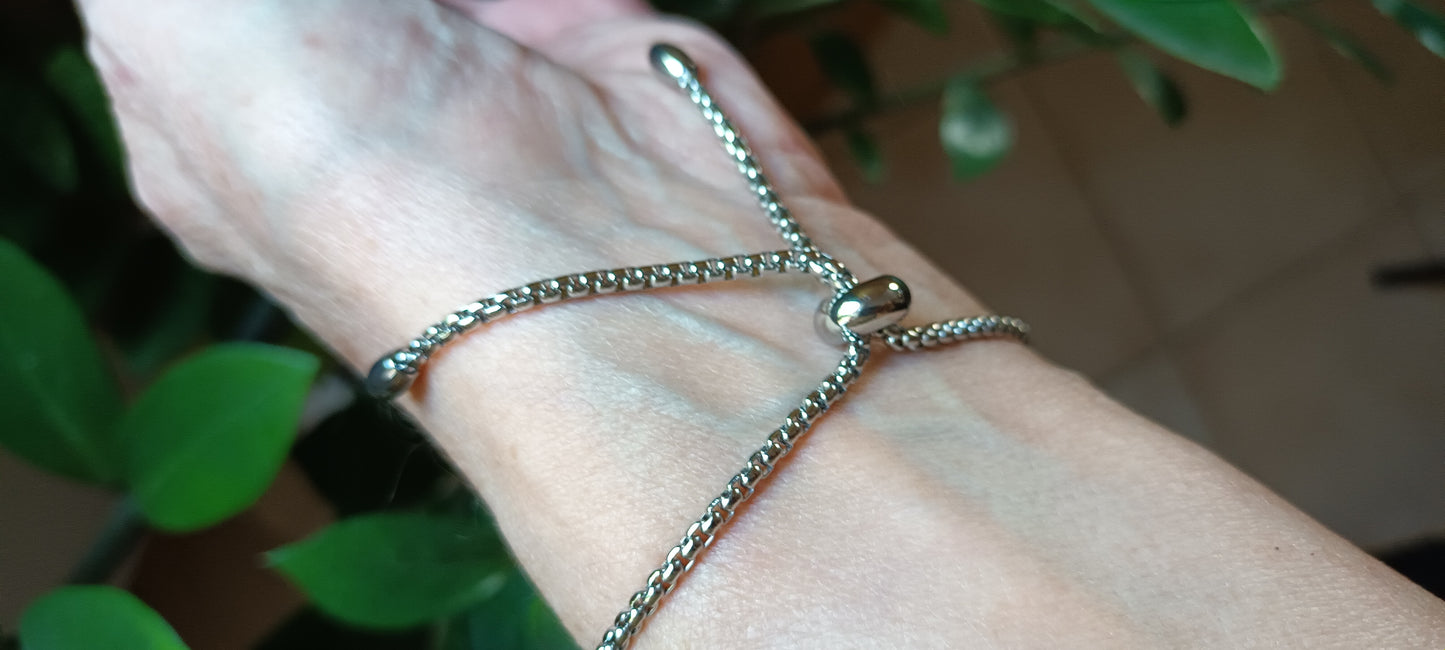 bracelet en résine inclusion de mimosas pressées