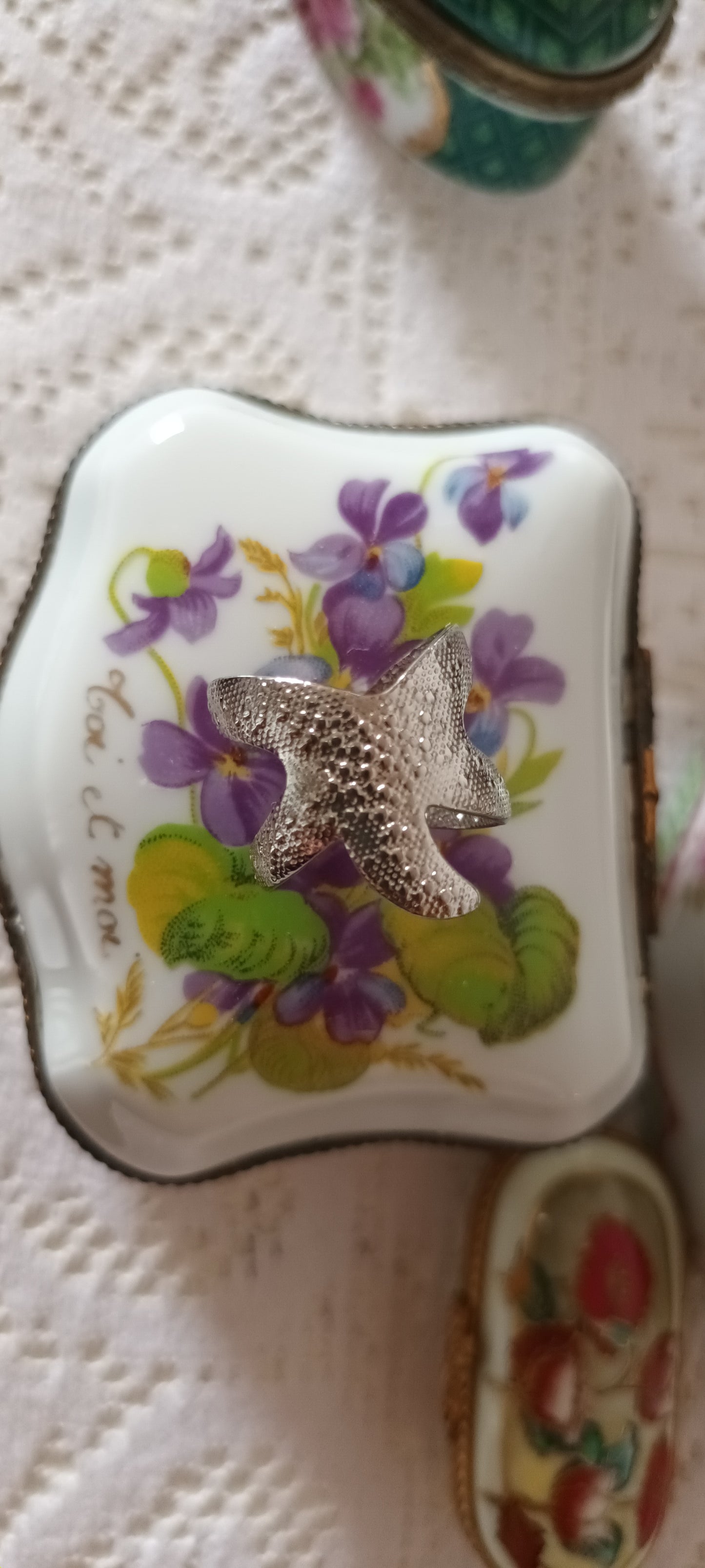 Bague étoile de mer argenté
