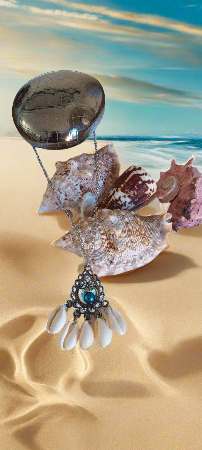 Collier Coquillages véritables en acier inoxydable