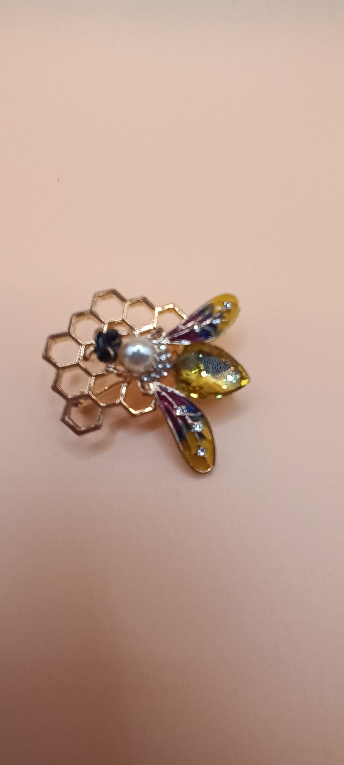 Broche abeille sur son miel