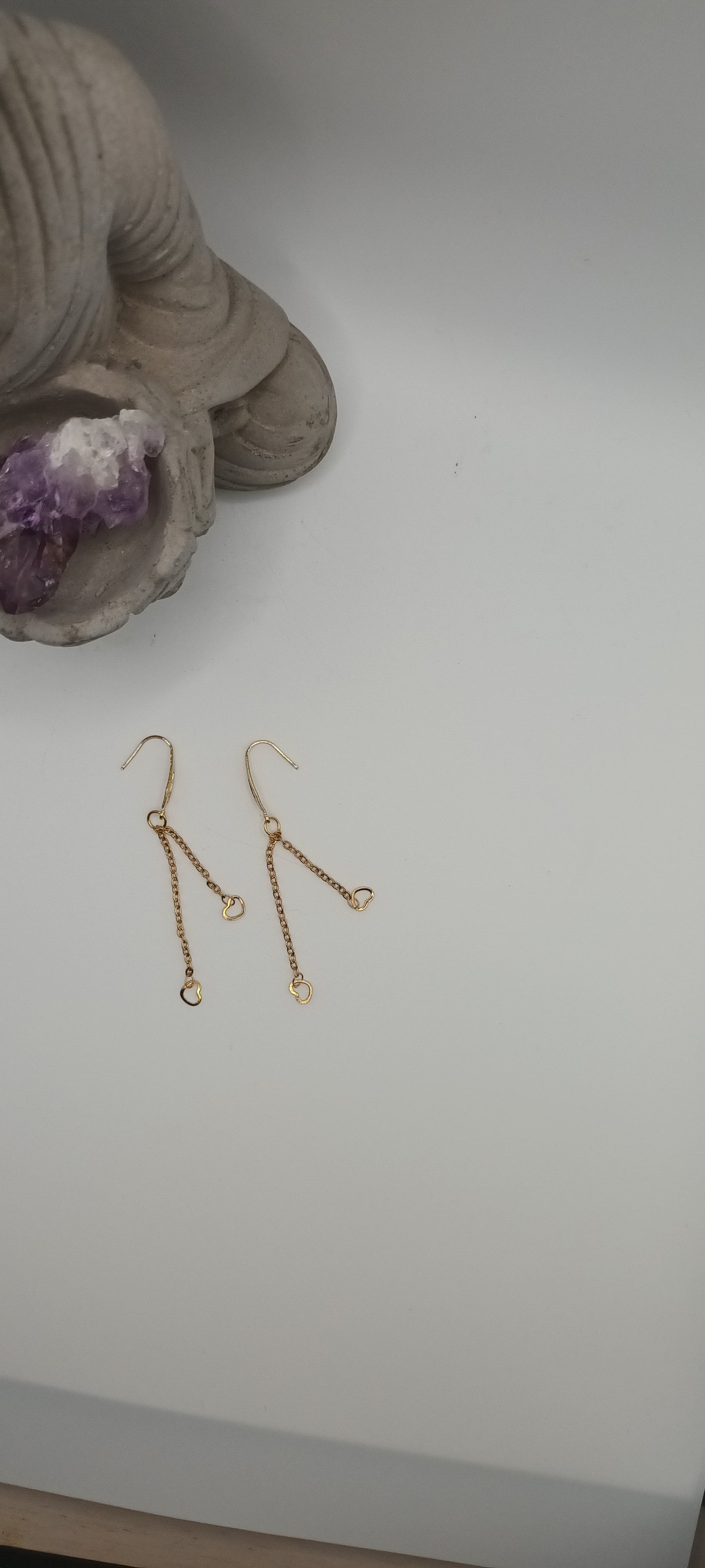 Boucles d'oreilles pendantes doré  forme cœur