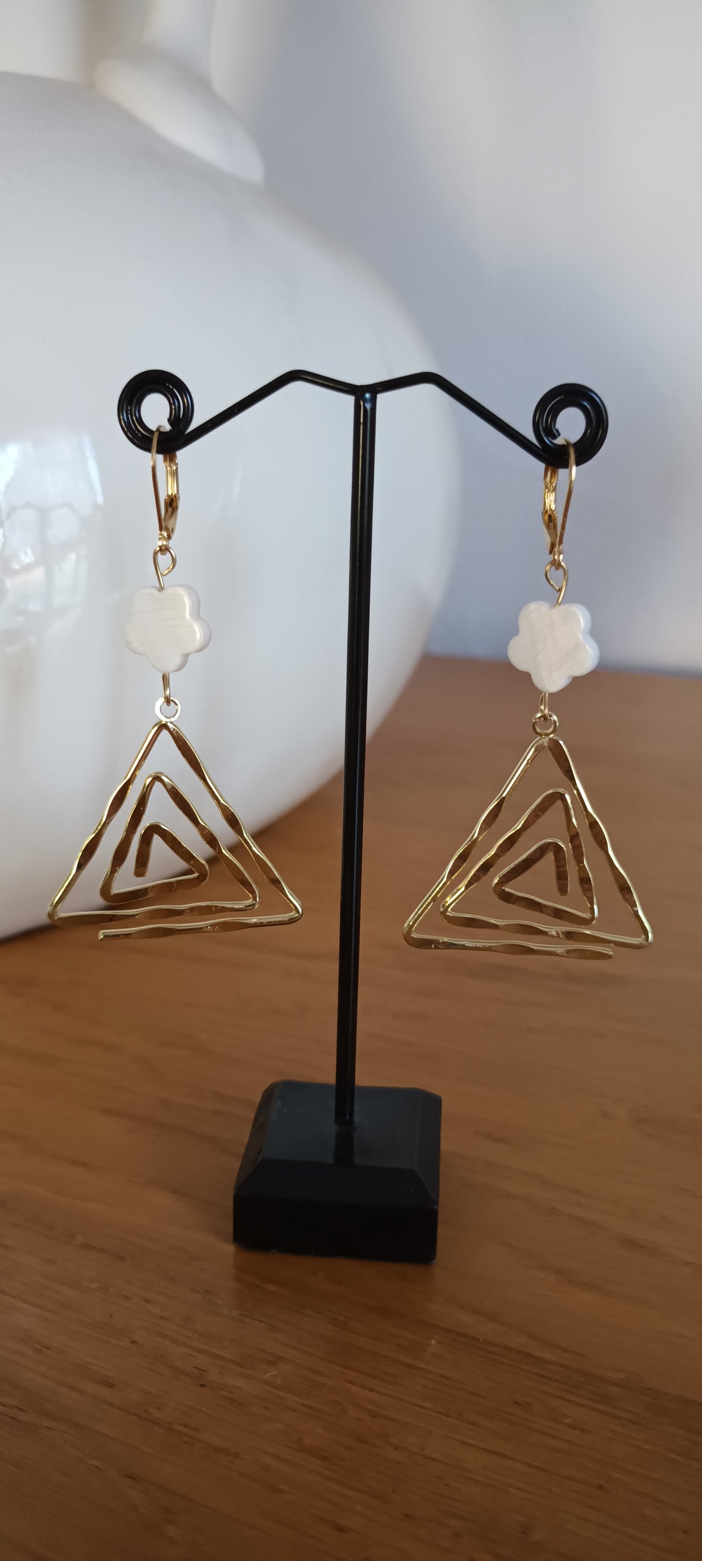 Boucles d'oreilles Saturne triangle