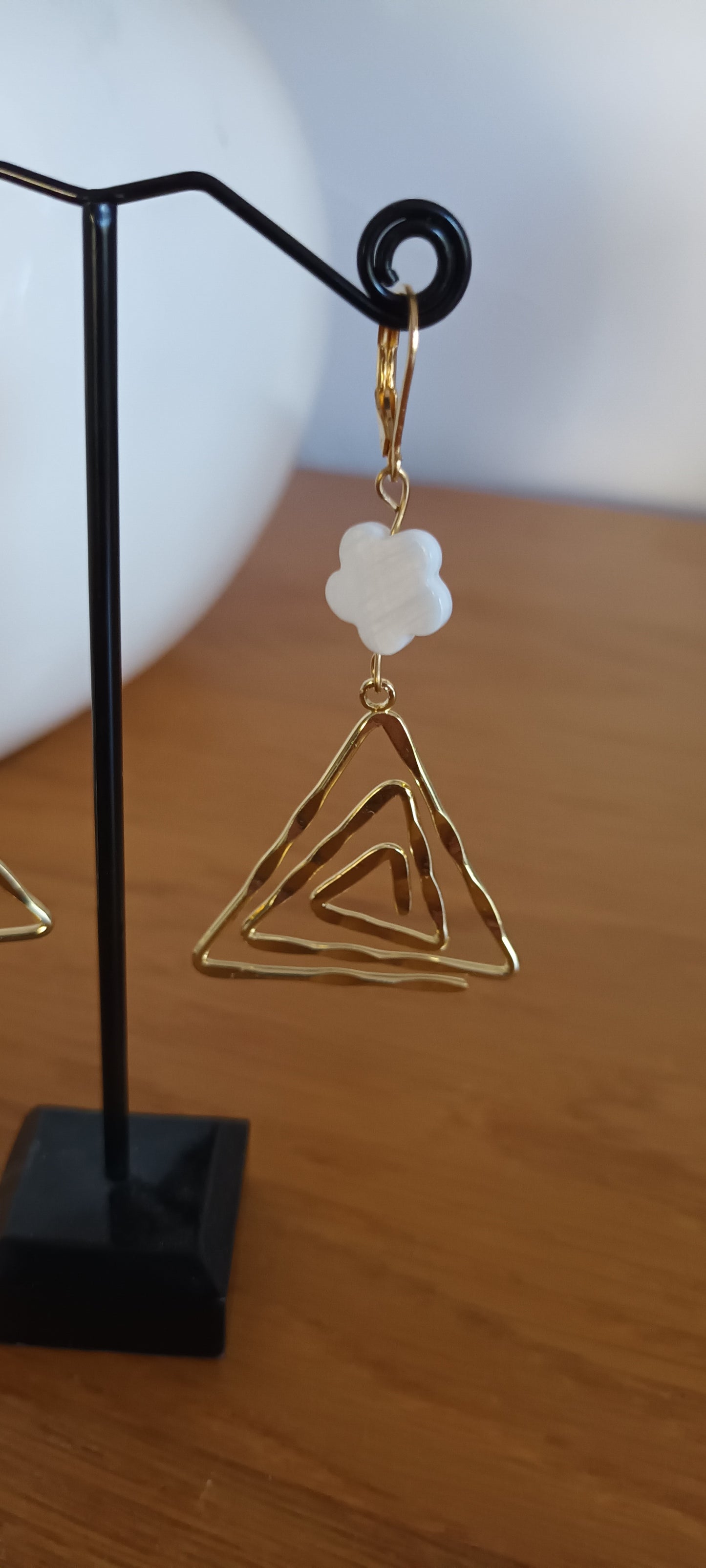 Boucles d'oreilles Saturne triangle