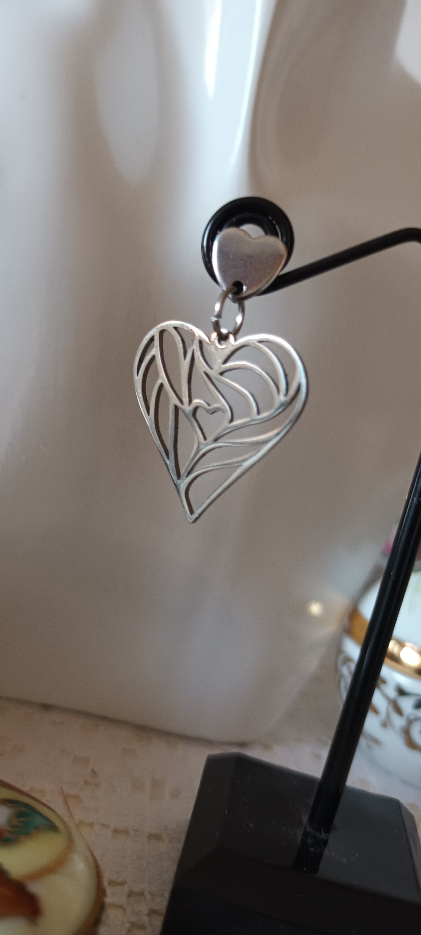 boucles d'oreilles cœur argent