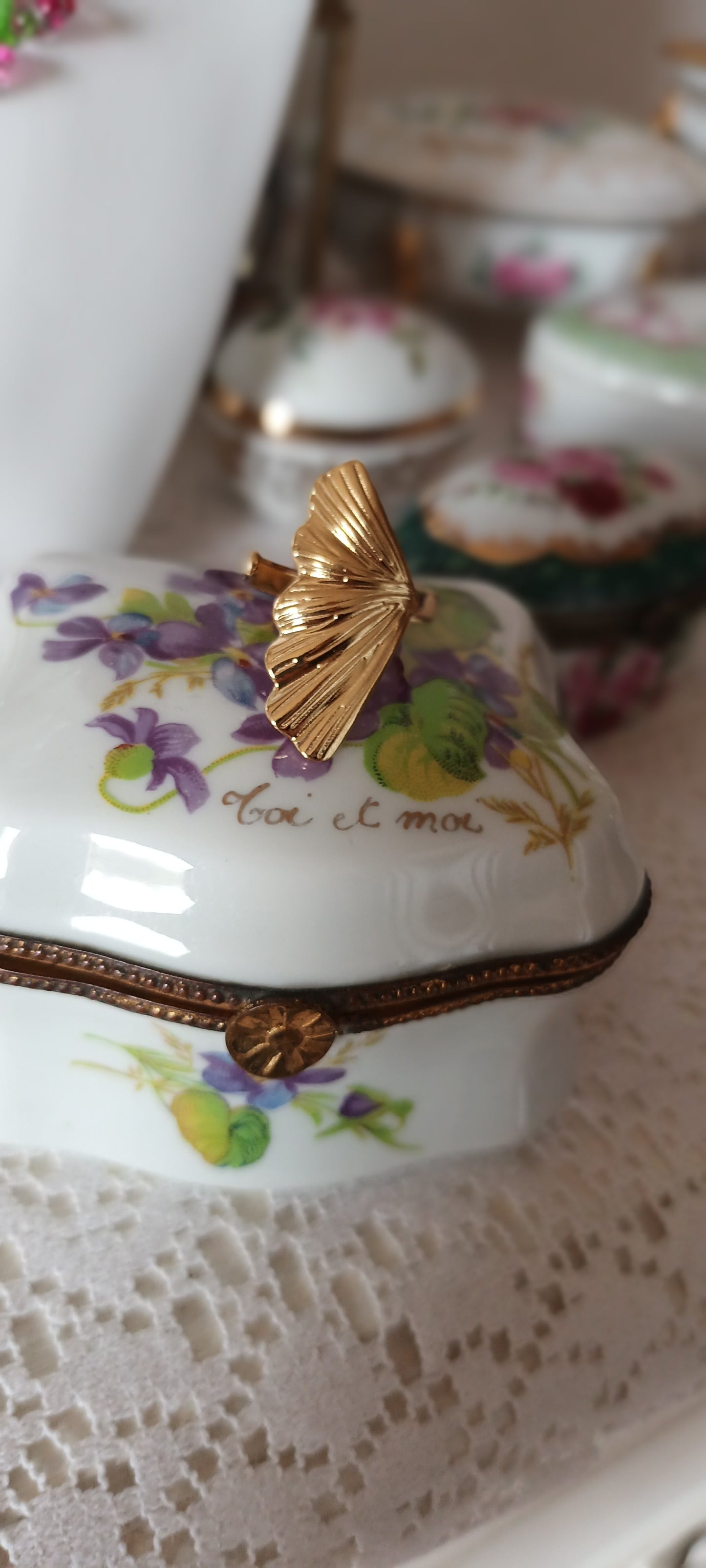 Bague motif ginko