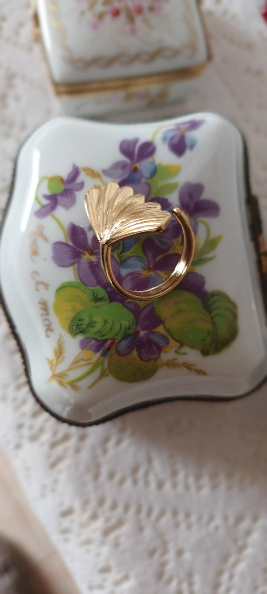 Bague motif ginko