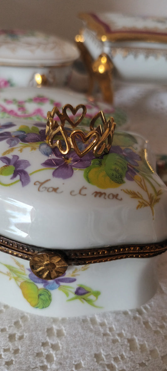 Bague motif  cœurs