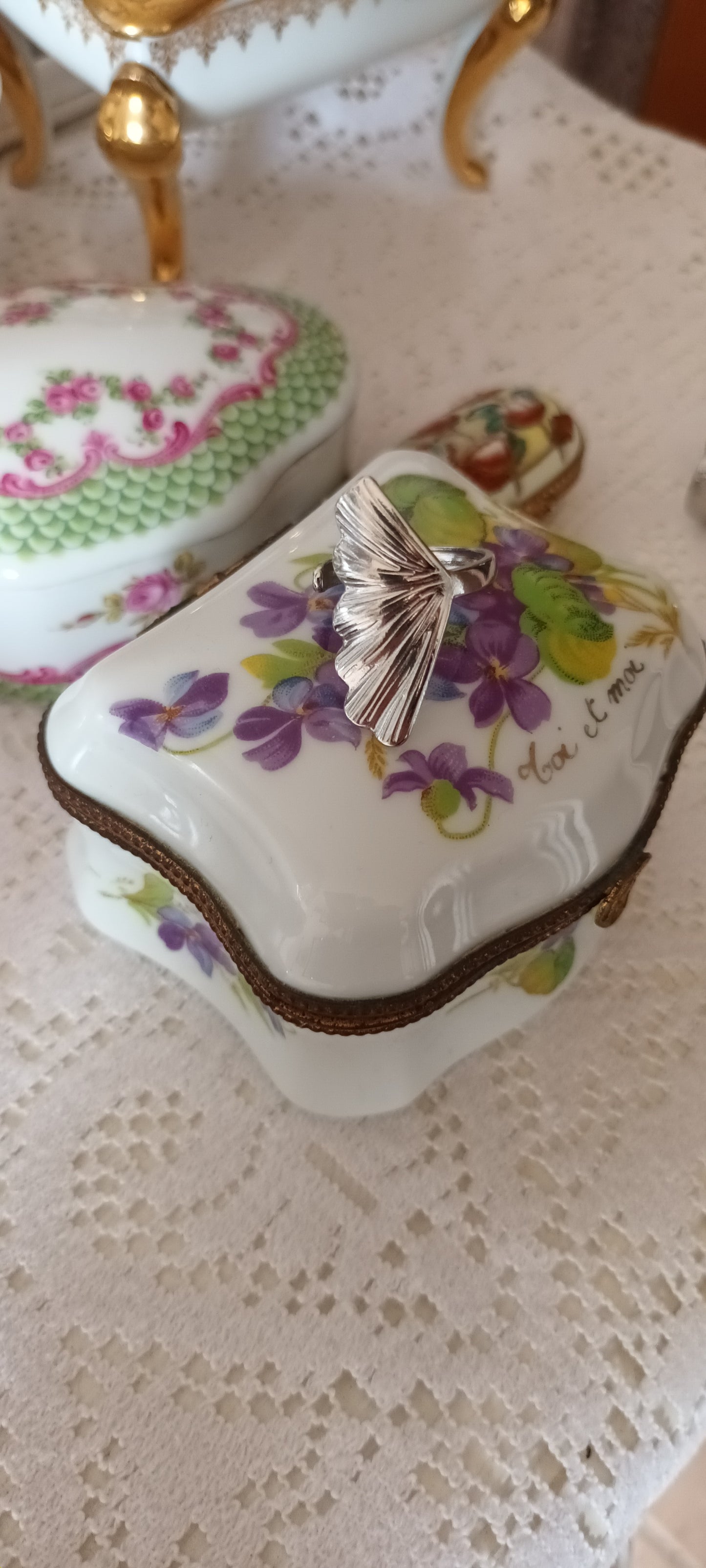 Bague motif ginko