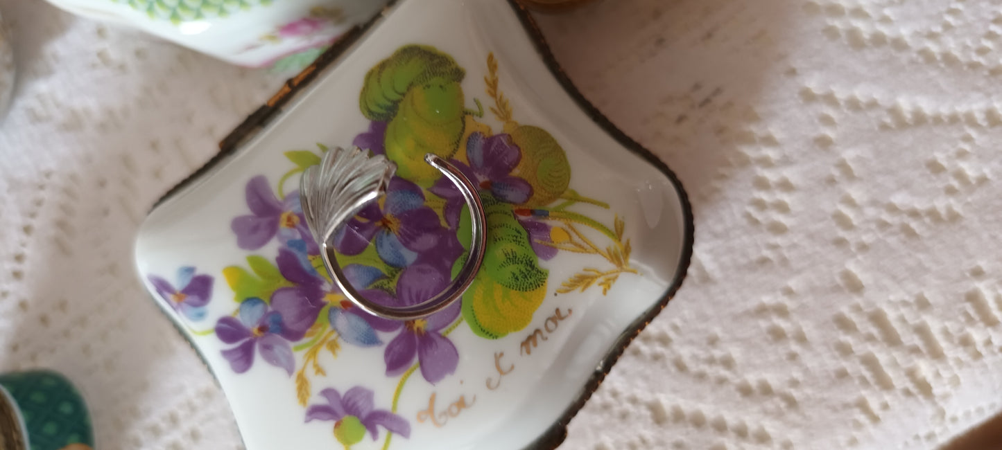 Bague motif ginko