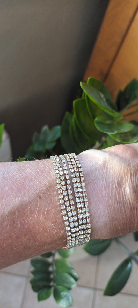 Bracelet en strass fait mains argent
