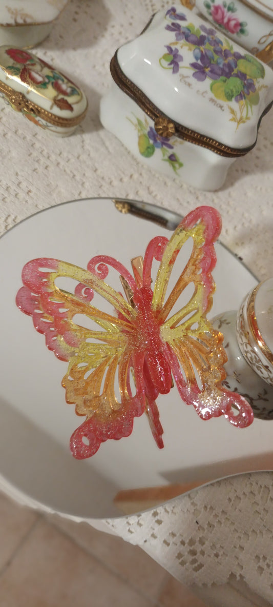 Barrette grand format en résine colorées