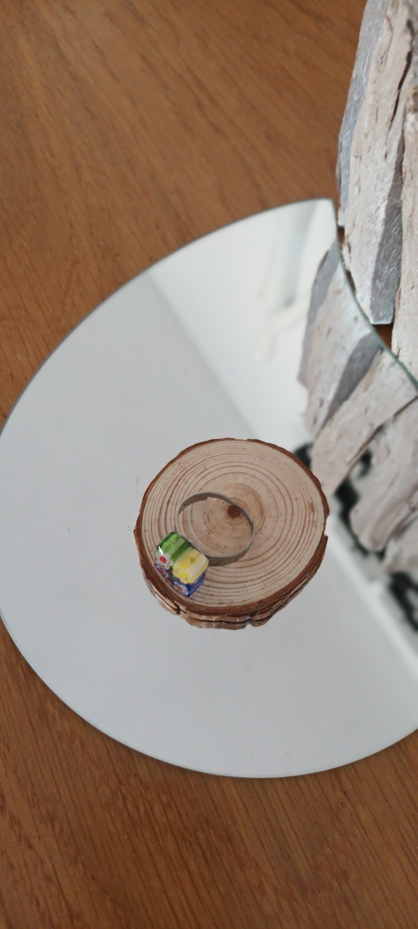 Bague verre souffle Murano carré 1X1