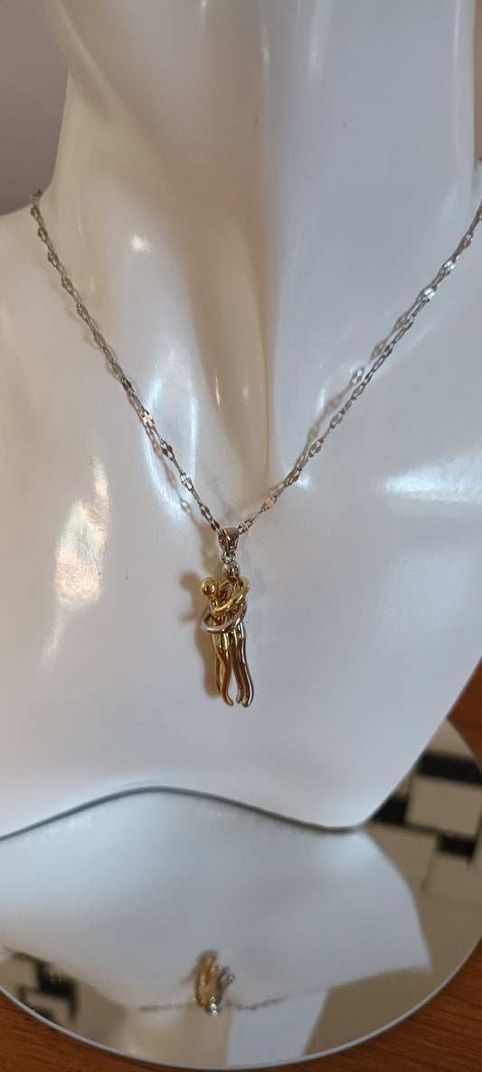 Collier pendentif pour couple inséparables romantique argent