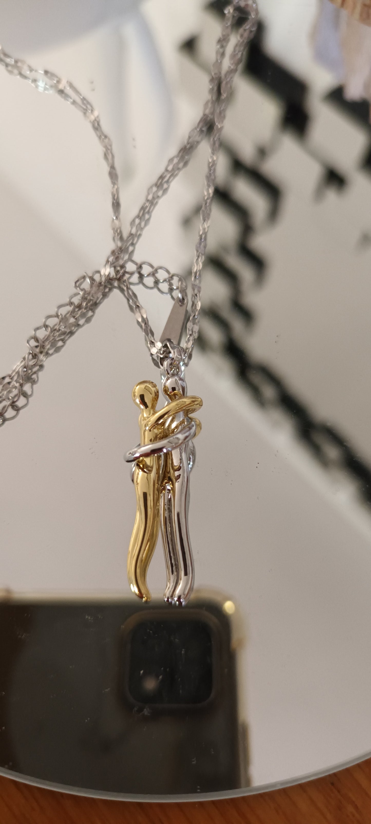 Collier pendentif pour couple inséparables romantique argent