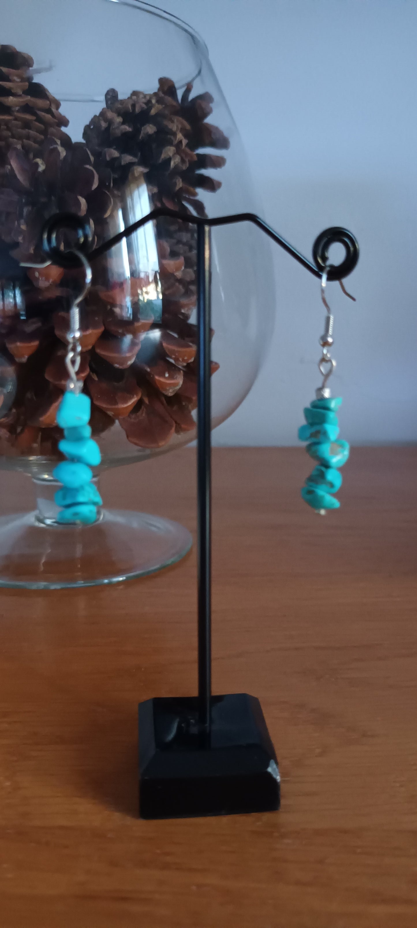 Boucles d'oreilles en pierre précieuse naturel turquoise