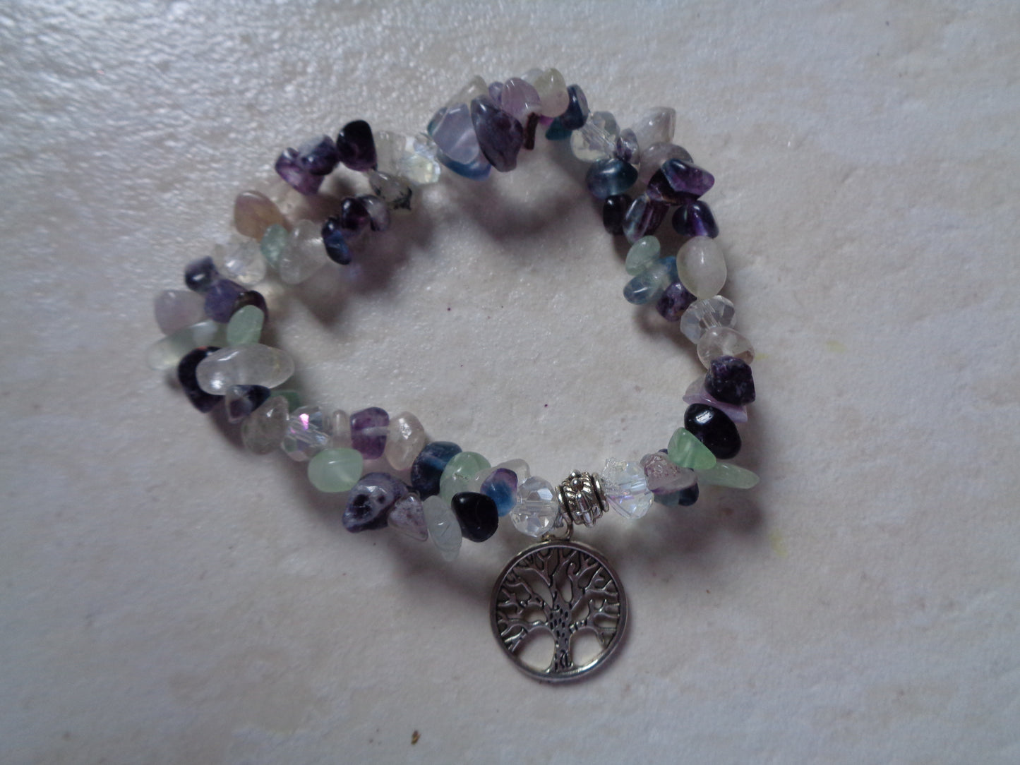 Bracelet en pierre naturel fluorite.