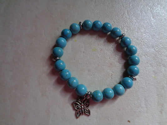 Bracelet en pierre précieuse  naturel  de 8mm turquoise