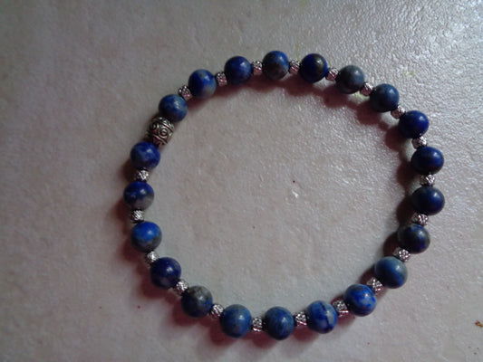 Bracelet en pierre précieuse  naturel  de 6mm lapis lazuli