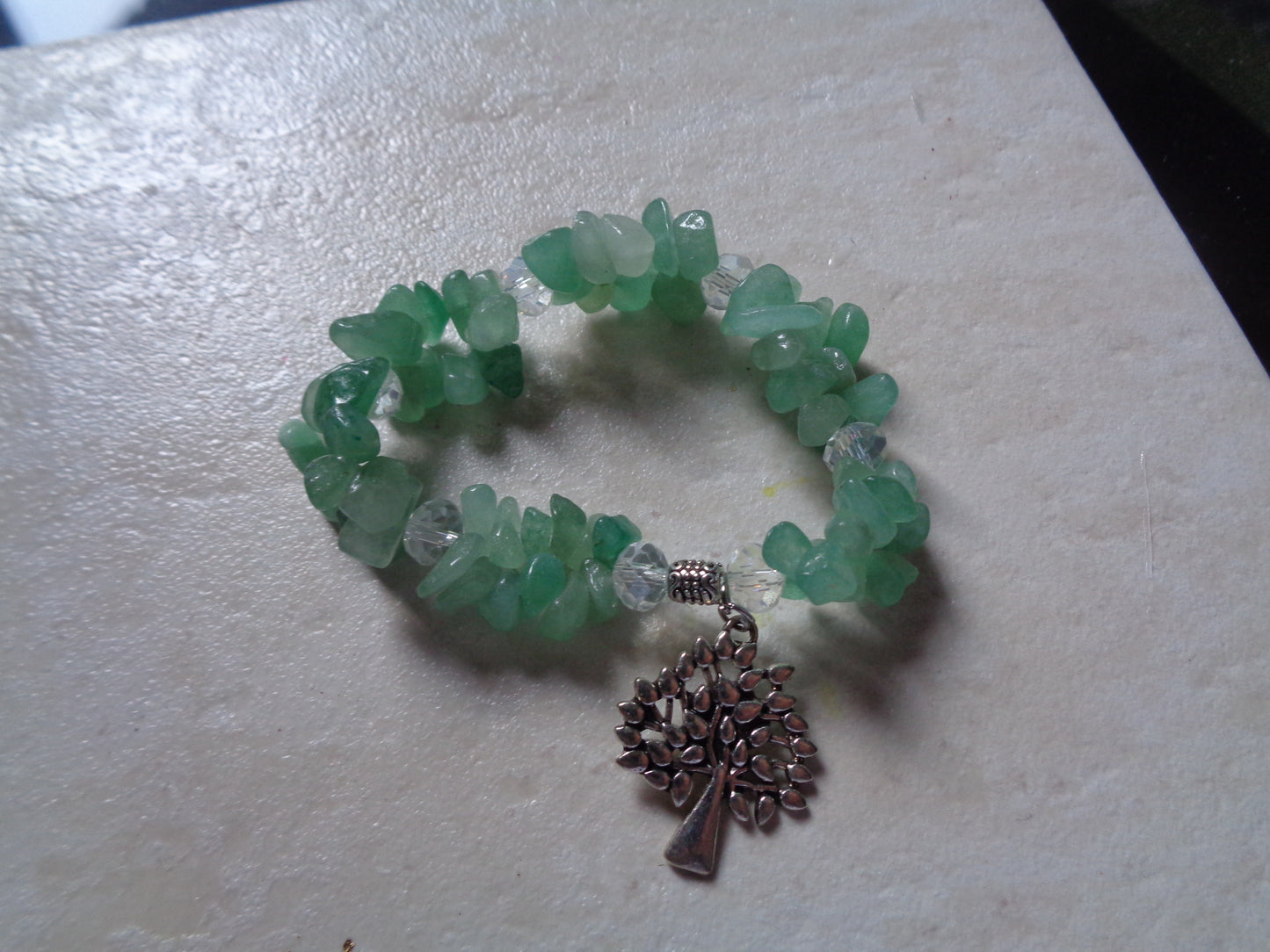 Bracelet en pierre naturel aventurine verte;