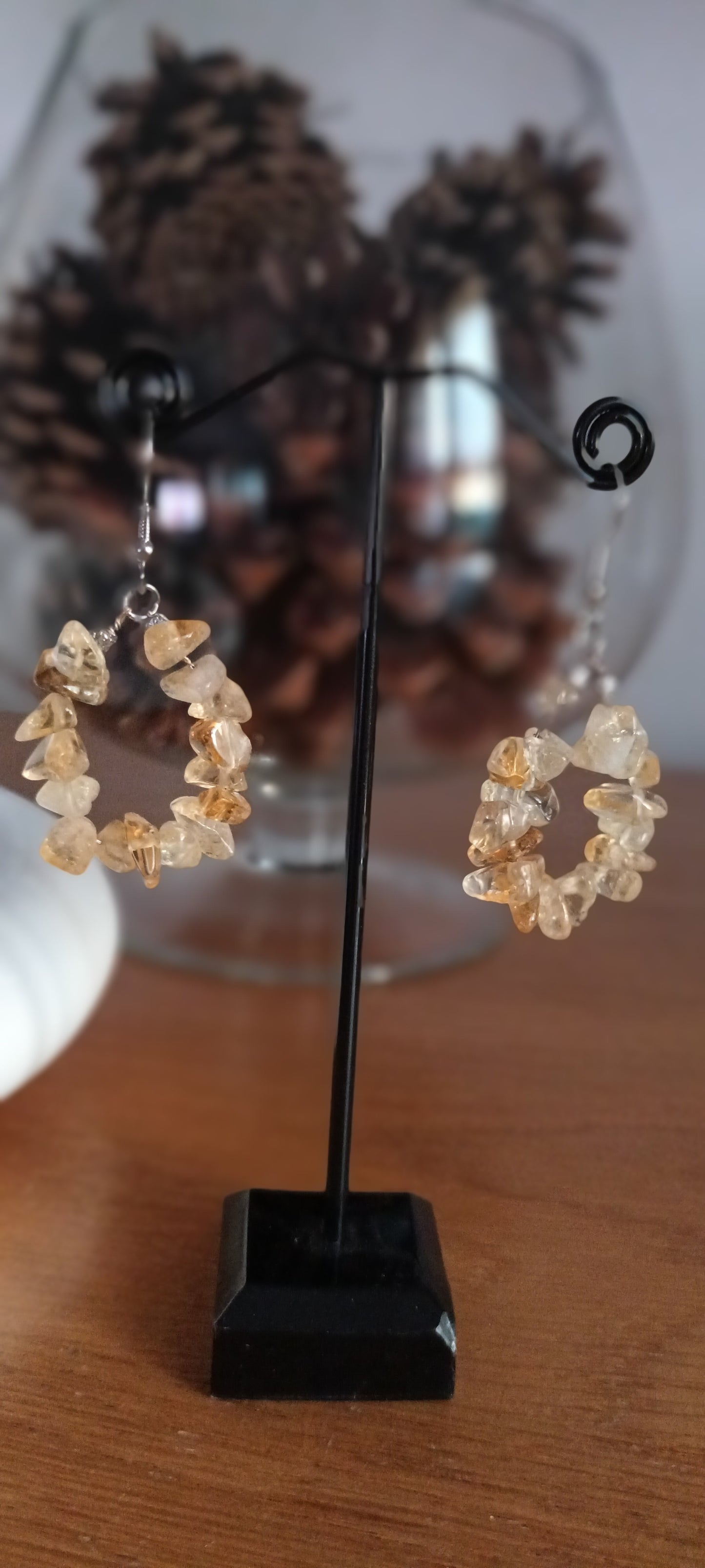 Boucles d'oreilles en pierre précieuse naturel citrine