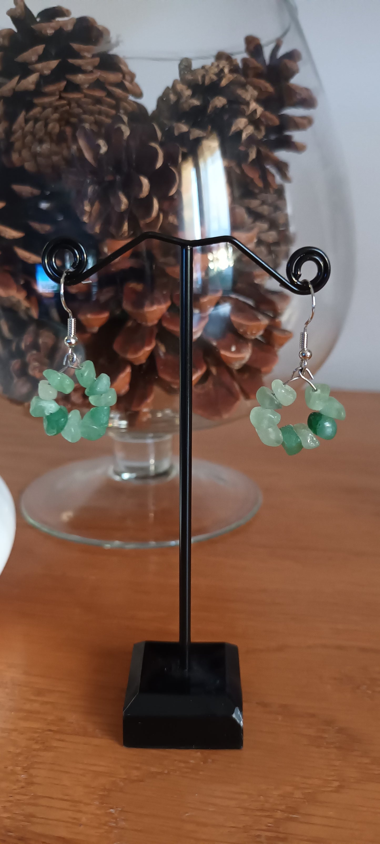 Boucles d'oreilles en pierre précieuse naturel aventurine