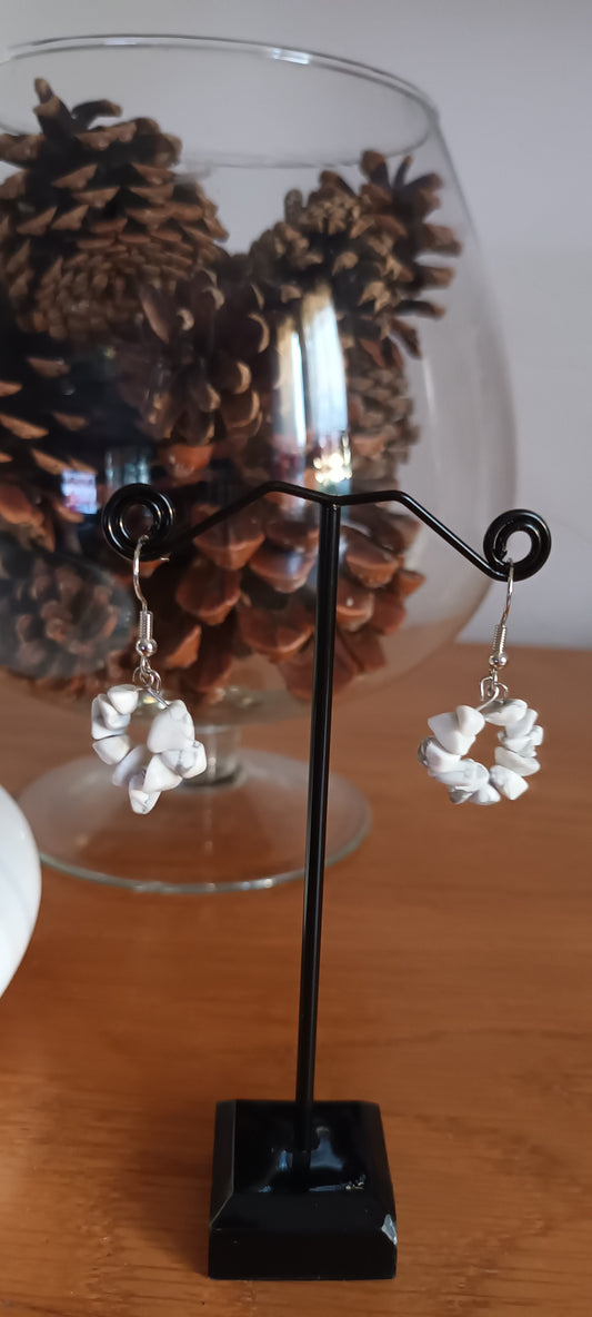 Boucles d'oreilles en pierre précieuse naturel , how lite