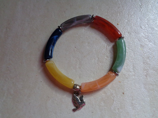 Bracelet tube en acrylique Colombe