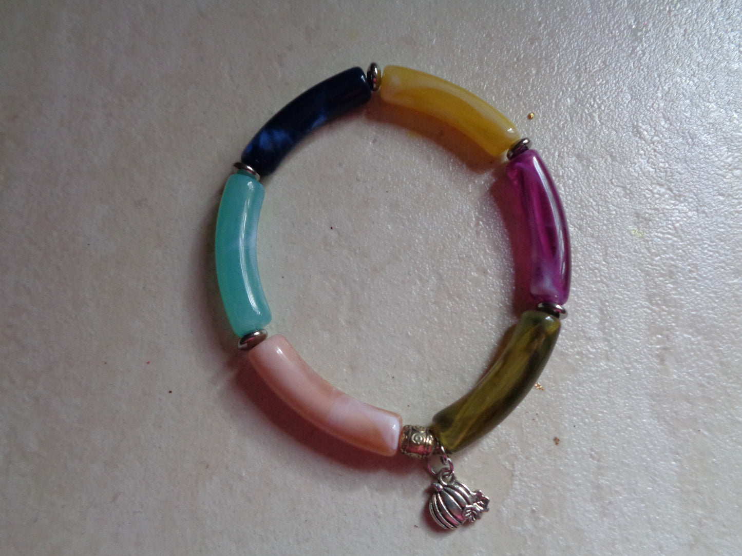 Bracelet tube en acrylique, citrouille