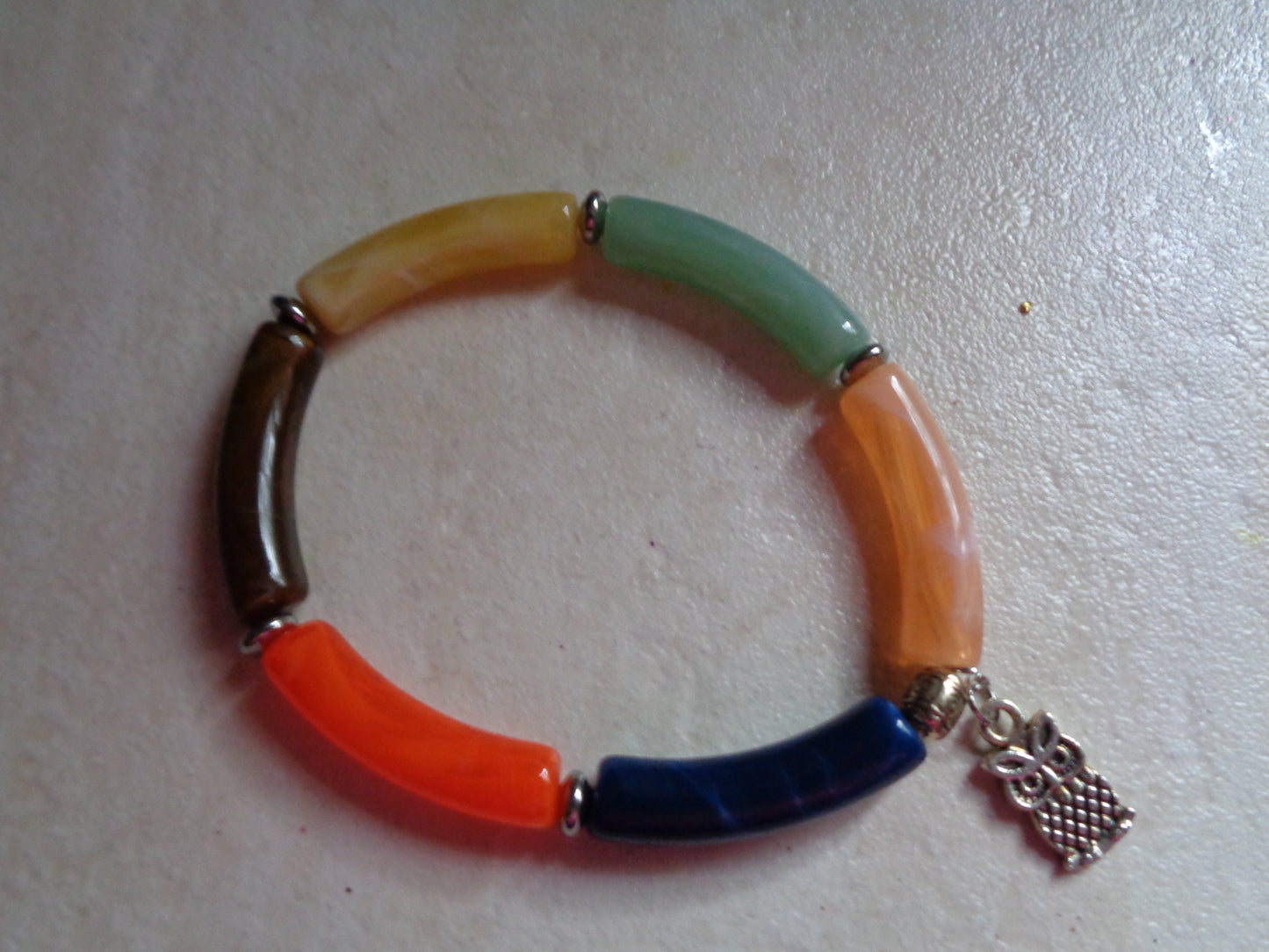 Bracelet tube en acrylique, hiboux