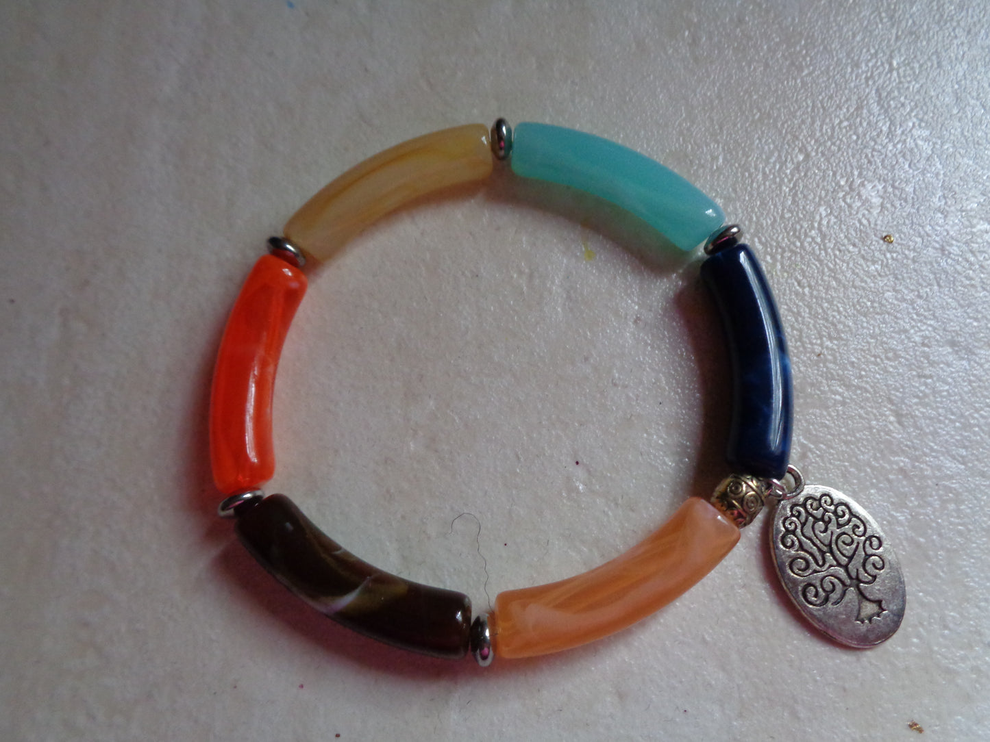 Bracelet tube en acrylique, arbre de vie