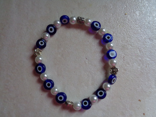 Bracelet en  perle de verre BV18, œil en email