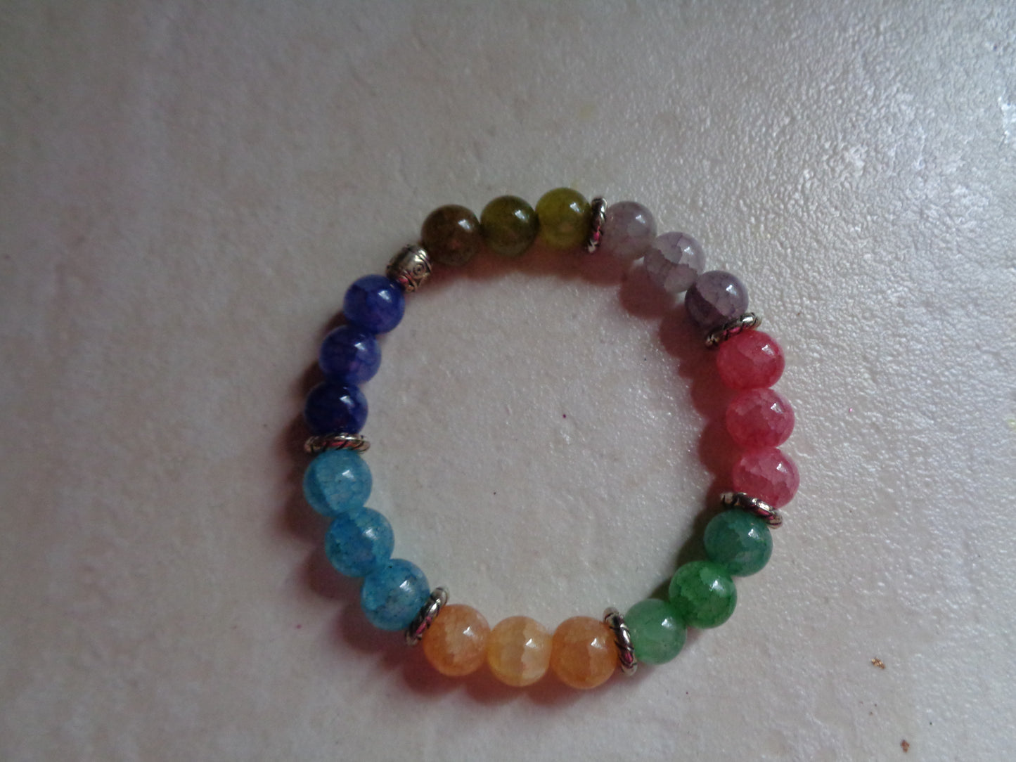 Bracelet en perle de verre multicolore en 8mm