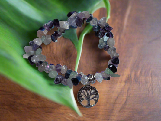 Bracelet en pierre naturel fluorite.