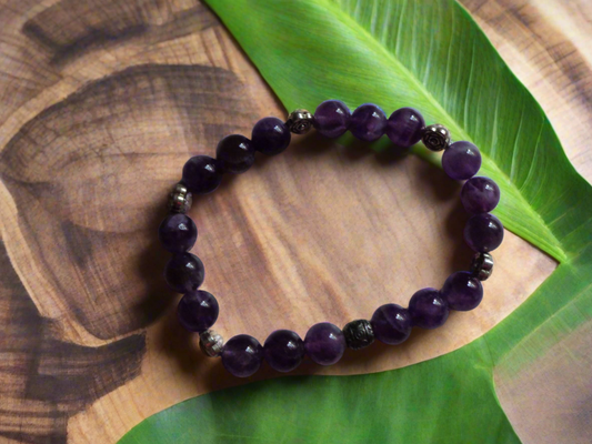 Bracelet en pierre précieuse naturel de 8mm améthyste
