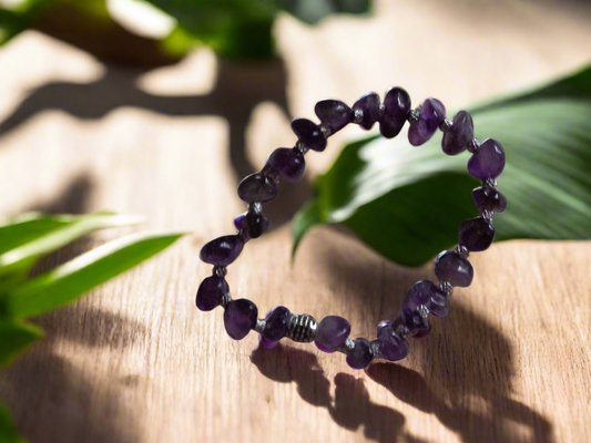 Bracelet en pierre précieuse  naturel améthyste