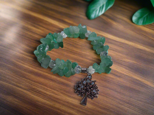 Bracelet en pierre naturel aventurine verte;