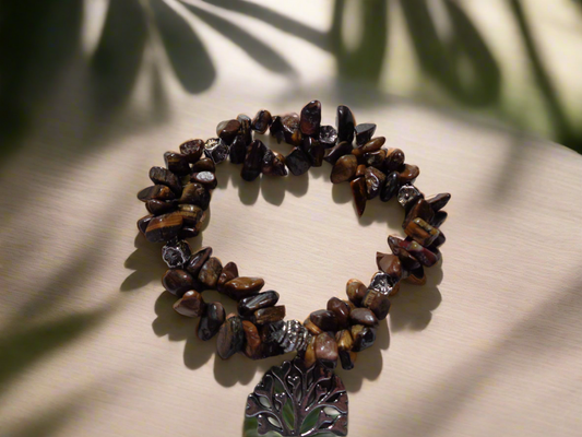 Bracelet en pierre naturel œil de tigre.